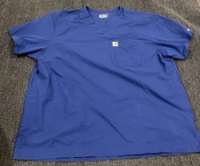 Carhartt Forc  Blue Scrub Top Modern Fit V-neck Pocket Women Size 2XL