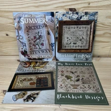 Blackbird Designs Cross Stitch Pattern Lot of 4 Summer Winter Friendship Rest