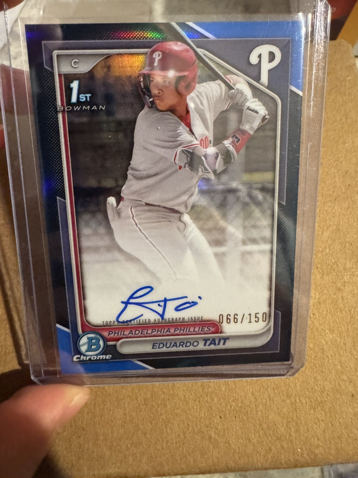2024 Bowman Chrome Eduardo Tait Auto Blue Refractor 1st /150