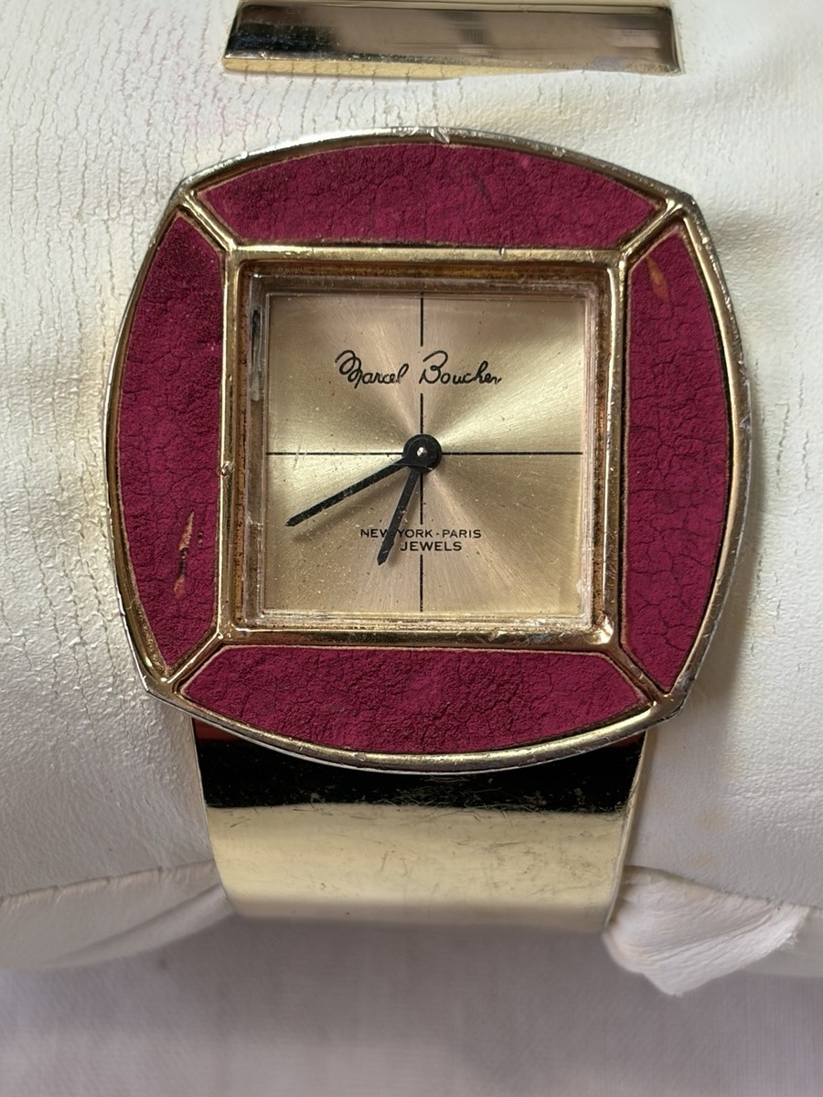 Vintage Marcel Boucher 17 Jewels Hinged Cuff Watch Manual  display picture 3