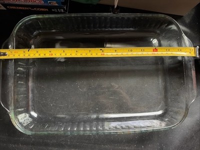 PYREX #233 Clear Glass 3qt Casserole Baking Dish 15x9'' Made In The USA!