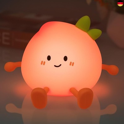 Süße Pfirsich-Nachtlampe Kinder ? 3 Helligkeitsstufen Baby Nachtlicht, Silikon S