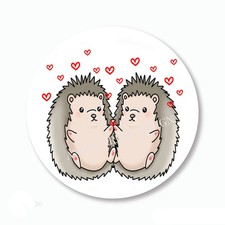 Hedgehog Couple Valentine's Day Scrapbook Stickers Sloths Envelope Seals Labels