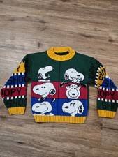 Vintage Snoopy colorful graphic knit sweater JJ Poole USA Toddler Kids Small