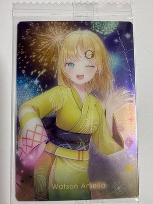 Hololive Watson Amelia Yukata Fireworks Clear Card Metallic Pass Japan Sealed
