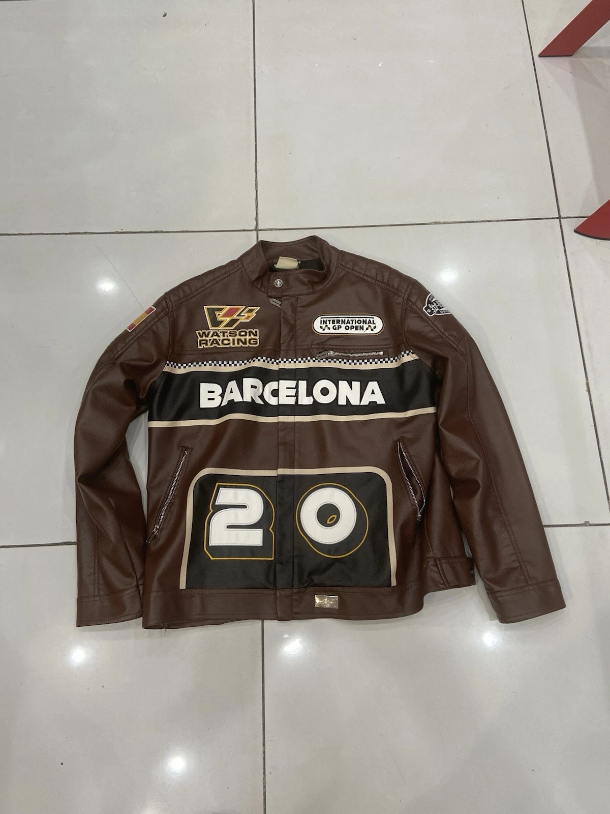 R.Watson Barcelona Racing Jacket Leather Size Large Men's - product detail image 1