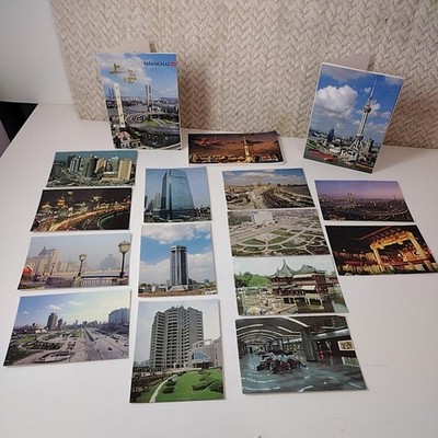 Shanghai China Postcards Lot 3 Sets Bund Oriental Pearl Tower Map Album
