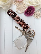 Leopard Scrunchie Keyfob / Fabric KEYCHAIN /SCRUNCHIE KEYCHAIN  Leopard KEYCHAIN