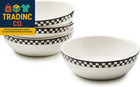 Everyday Bowl, Serving Bowl for Entertaining, Set of 4, Black-And-White Courtly 