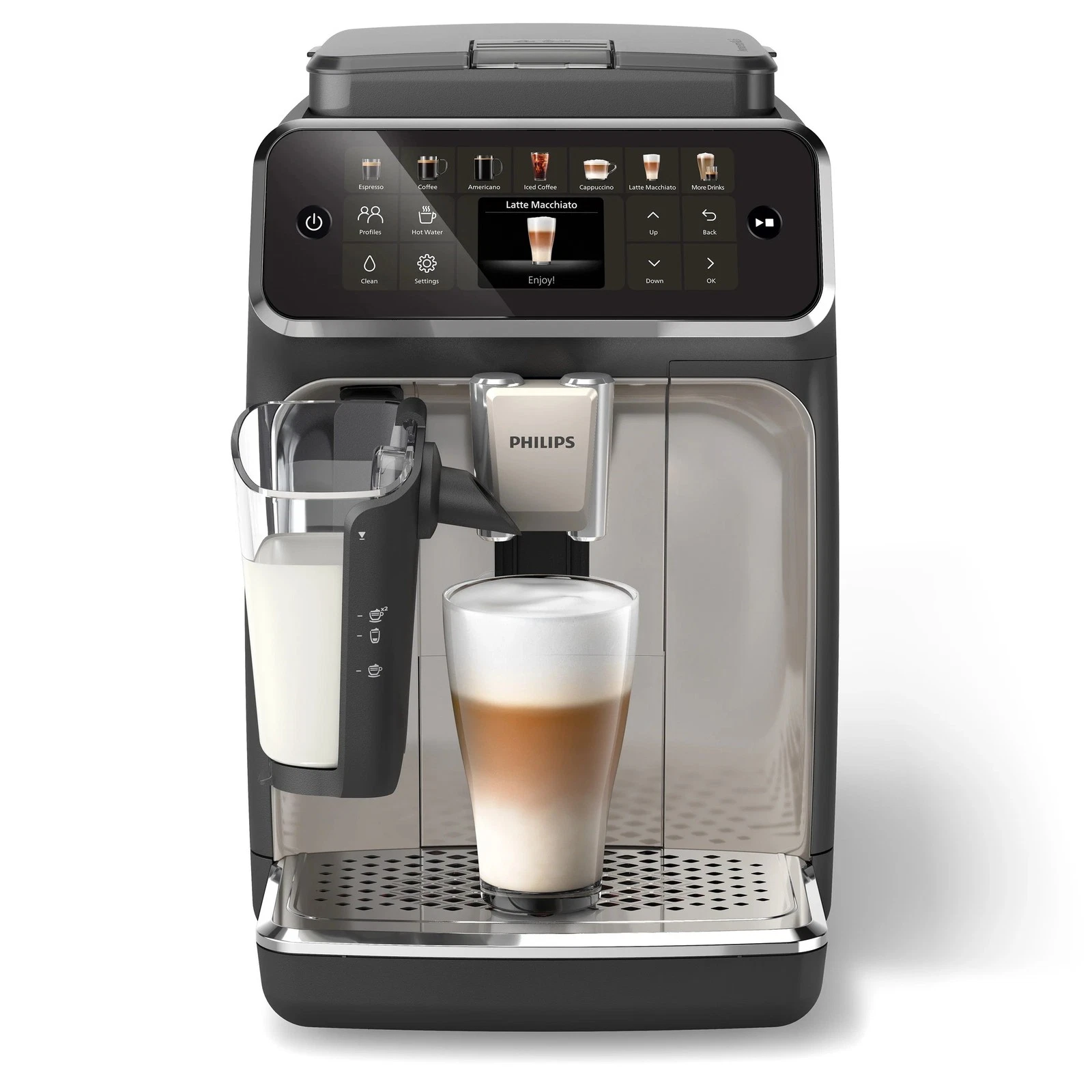 Philips 4400 LatteGo Automatic Espresso Machine, Black | 12 Recipe | EP4447/90