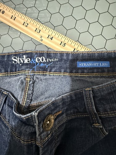 Pantalones de mezclilla Style & Co para mujer talla 12p pierna recta lavado medio tiro medio - Imagen 3 de 8