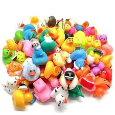 30 Pcs Rubber Ducks, Random Assortment Ducks Bulk, Mini Rubber Duckies for