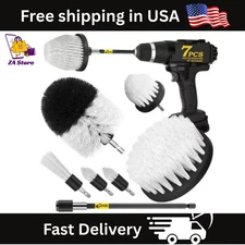 Holikme 7Pack Drill Brush Attachment Set-Car Interior Detailing Kit，Power Scrubb