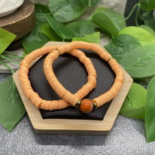 2 PC Set Heishi 7 Plus Stretch Bracelet Polymer Clay Beads Stone B8181