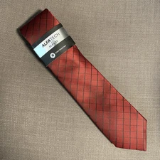 Alfani Men's Slim Neck Tie Vendetta Grid Red 2.75" inch Blade