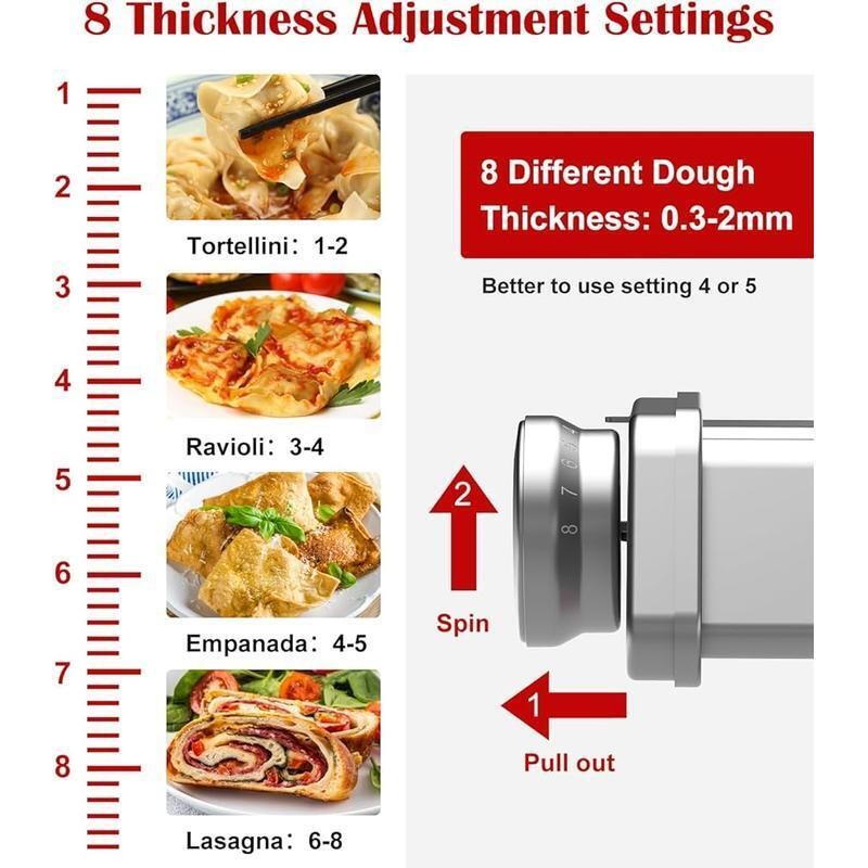 Pasta Roller Mixer Stainless Steel Dough Maker 8 Thickness Settings