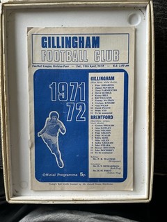 GILLINGHAM V BRENTFORD 15 APR 72 DIV 4 PROGRAMME G2