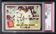 1962 Topps Special Babe Ruth Miller Huggins and Mgr (Green Tint) PSA 4 HOF 8d2