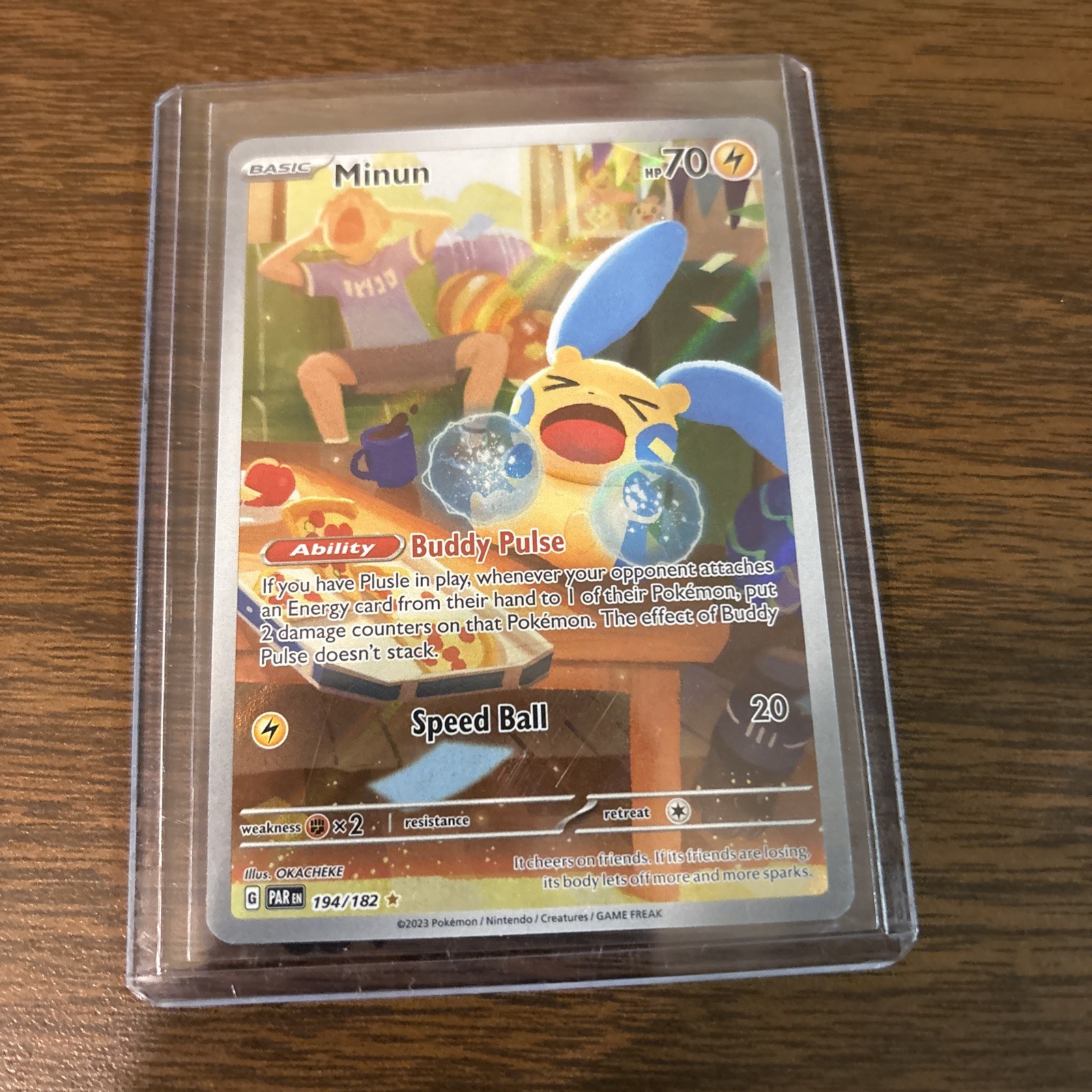 Minun - 194/182 Paradox Rift Illustration Rare Full Pokemon TCG - NM/MINT -FRESH