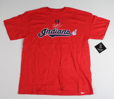Cleveland Indians Men Red Shirt Spell Out Ramirez 11 Majestic Size Large