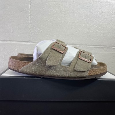 Birkenstock Arizona Taupe Suede Buckle Sandals Slip On Men's 45 EU/11 US Wide