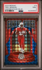 2024 Panini Mosaic Center Stage #15 Trey Benson Center Stage-Blue /99 PSA 9