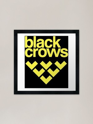Gelb Schwarz Krähen Ski Logo Gerahmt Gerahmt Wandbild Poster Leinwanddruck Bild
