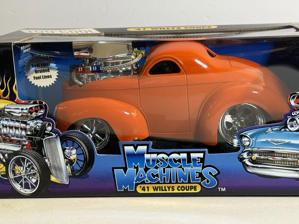 1/18 Muscle Machines 41 Willys Coupe Orange / Copper California Too Cool Diecast - Image 2 of 4
