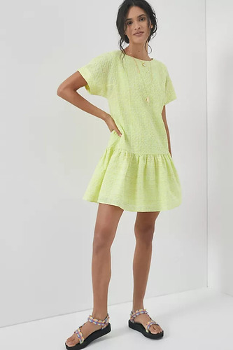 Corey Lynn Calter Dress Womens XS Yellow Mariah Textured Mini Anthropologie New - Picture 13 of 14