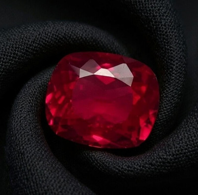 Certified Natural Burma Pigeon Blood Red Ruby 8 Ct Cushion Cut Loose Gem
