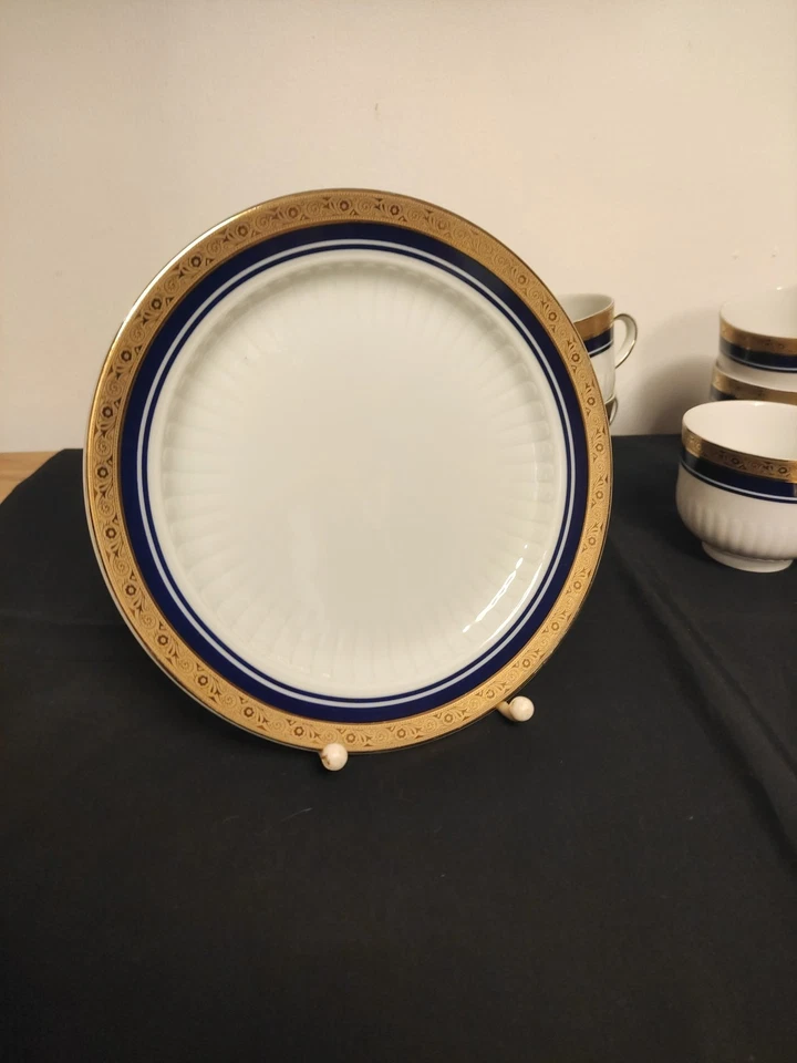 Winterling Marktleuthen Bavaria Kaffeeservice weiß-blau mit Goldrand, 18-teilig - Bild 2 von 4