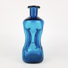 1950’s KASTRUP HOLMEGAARD KLUKKLUK KINGFISH BLUE VINTAGE DECANTER WITH TOP