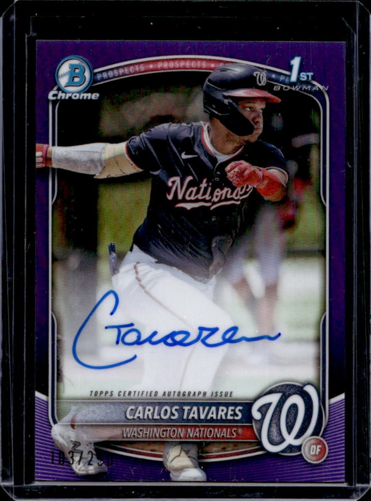 2025 Bowman Chrome Carlos Tavares Auto 1st Purple Refractor #183/250