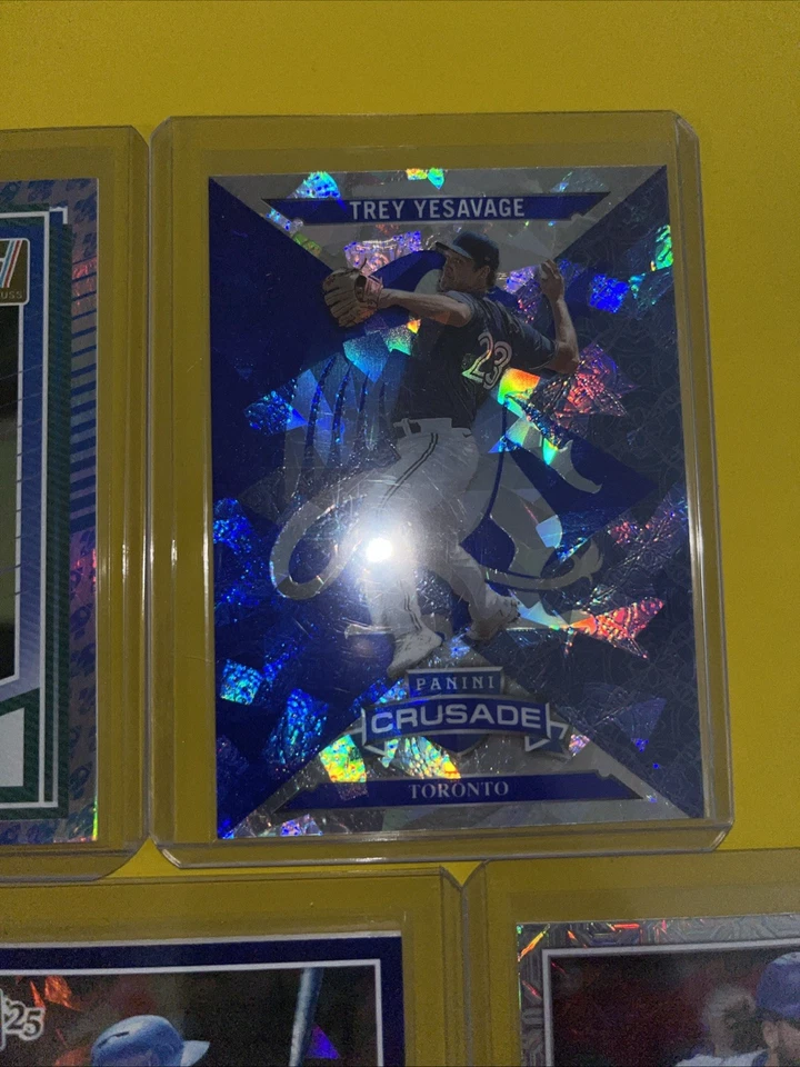 2025 Panini Crusade Trey Yesavage Ice Cracked Ice RC | 2025 Donruss 🚀 Emoji - Image 3 of 4
