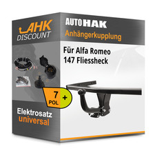 Für Alfa Romeo 147 Fliessheck 01- AUTO HAK Anhängekupplung starr + 7polig E-Satz