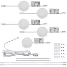 Wired LED Puck Lights (2.7Wx5) Plug-in Lighting Natural White (4000K), LED Ca...