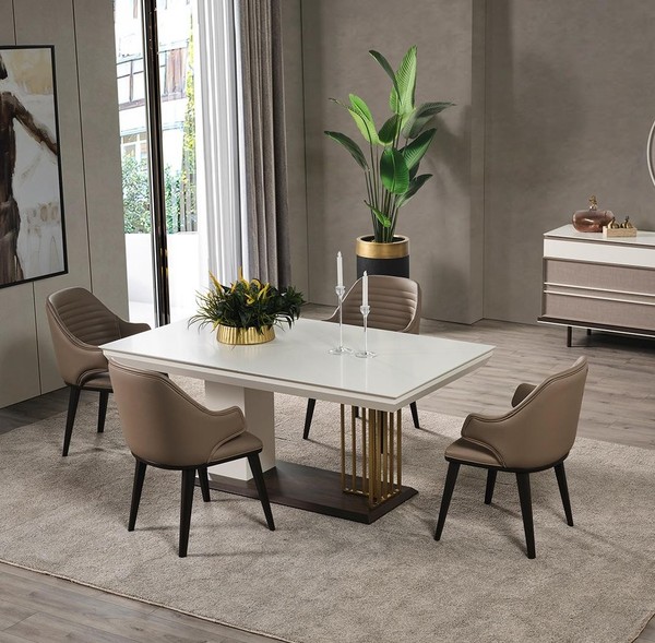 Esszimmer MöBel Designer Esstisch 4X StüHle Komplette Garnitur 5Tlg Set-image