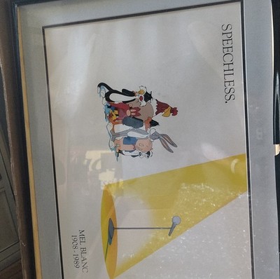 Warner Bros. Framed Speechless Animation Print Tribute Mel Blanc Looney Tunes
