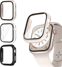 3 Pack Case with Tempered Glass Screen Protector for Apple Watch Se 3Nd 2025 SE