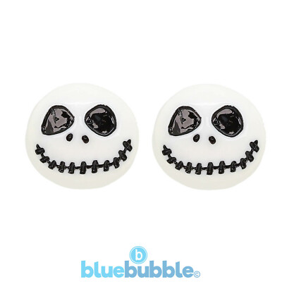 Bluebubble FRIGHT NIGHT Jack Skeleton Clip On Earrings Halloween Skull Xmas Emo