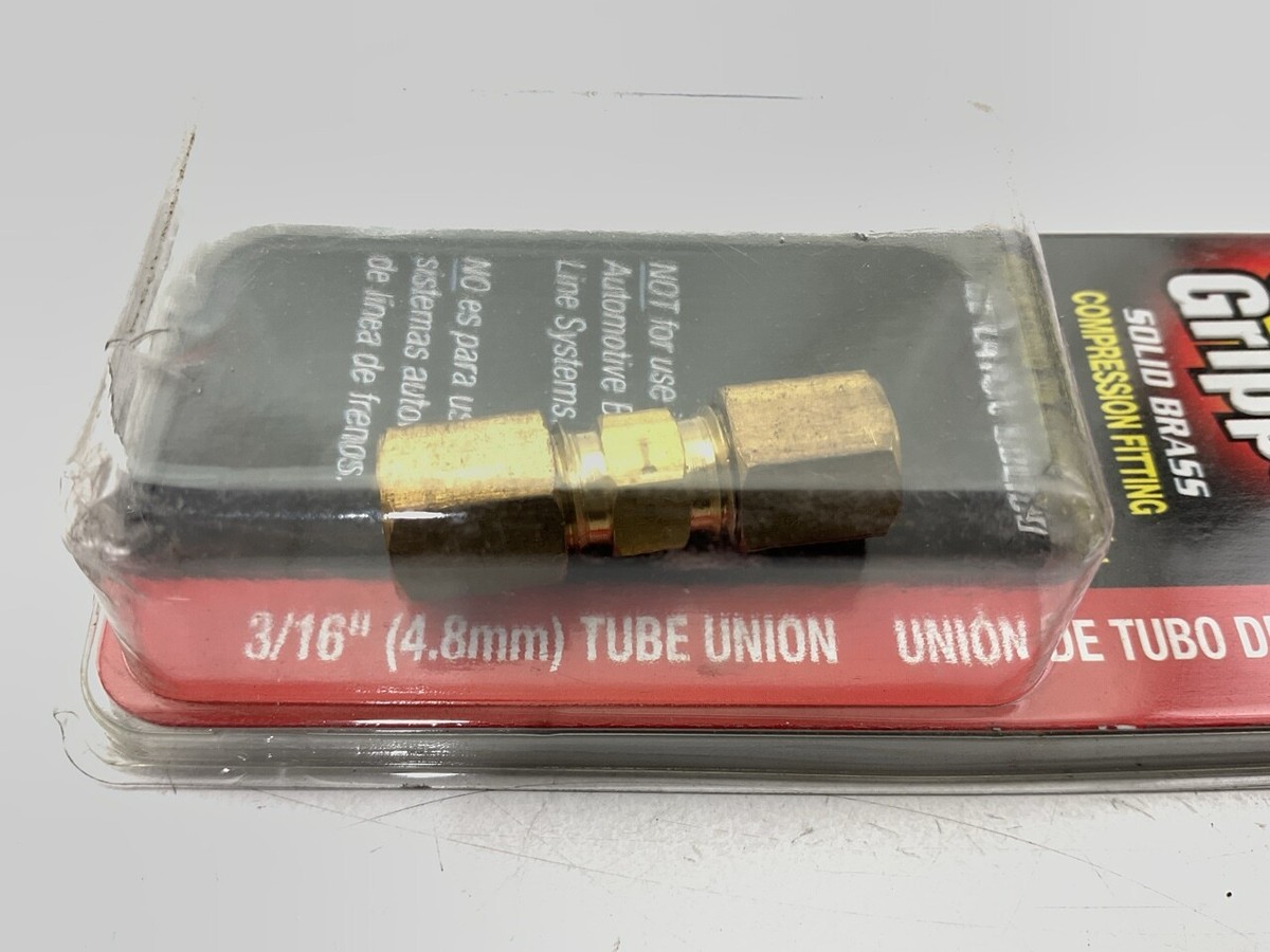 AGS CF-1 Brake Line Brass Compression Union, 3/16