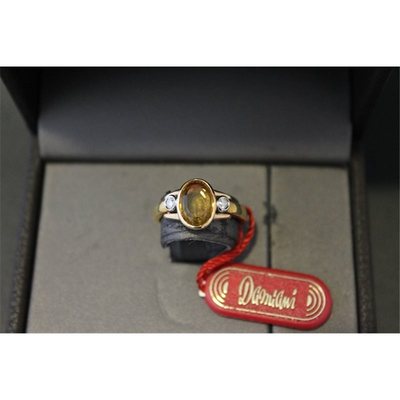 ANELLO DAMIANI oro e diamante con Topazio giallo Madera 0,40 ct