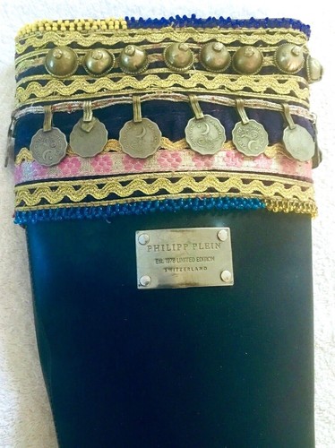  PHILIPP PLEIN NEW  Rubber Rainproof Knee Boots Rare Limited Edition  Size 39  - Picture 4 of 5