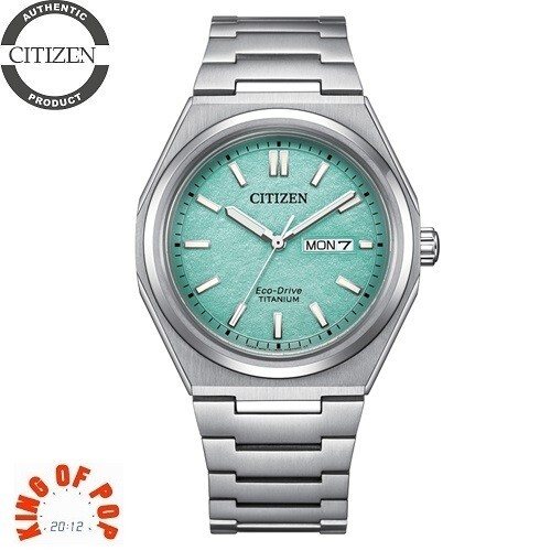 Citizen Zenshin Watch Super Titanium Eco Drive Turquoise Dial AW0130-85M