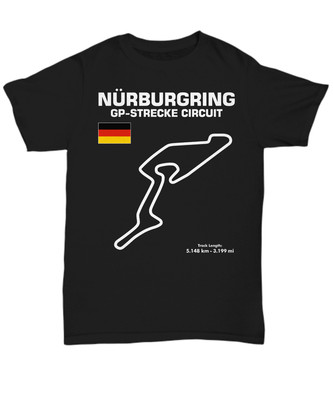 Track Outline Nurburgring GP Strecke Circuit - Unisex Tee