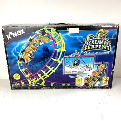 Vintage K'NEX Screamin Serpent Roller Coaster Set Near-Complete 63153 Read Desc.