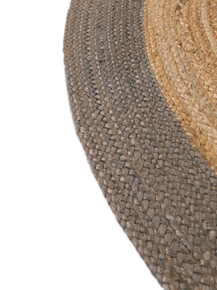 Tapis ovale jute naturel ferme jute coureur aspect rustique tapis moderne tressé - Photo 4/4
