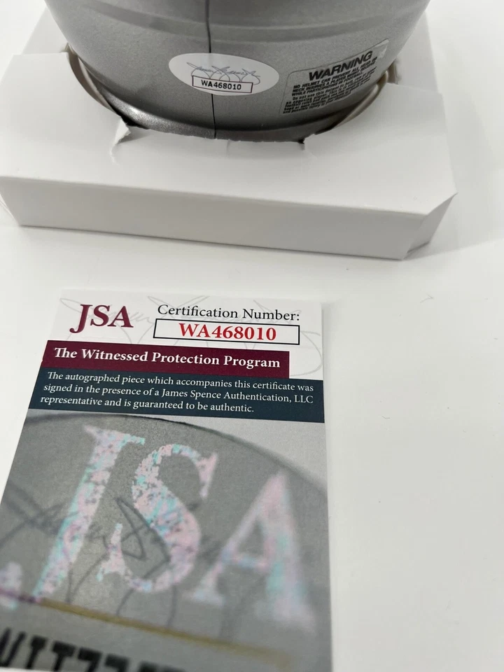 MINICASCO DE VELOCIDAD FIRMADO POR LOS PATRIOTAS DE NUEVA INGLATERRA DANNY ENMENDOLA CERTIFICADO DE AUTENTICIDAD JSA Testigos Foto 3 de 3