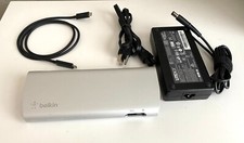 Belkin Thunderbolt 3 Dock Express HD F4U095 w/ AC Adapter  Thunderbolt cable