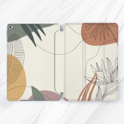 Floral Line Art Bubbles Leaf Case For iPad 10.2 Air 13 11 Pro 12.9 A16 11th gen
